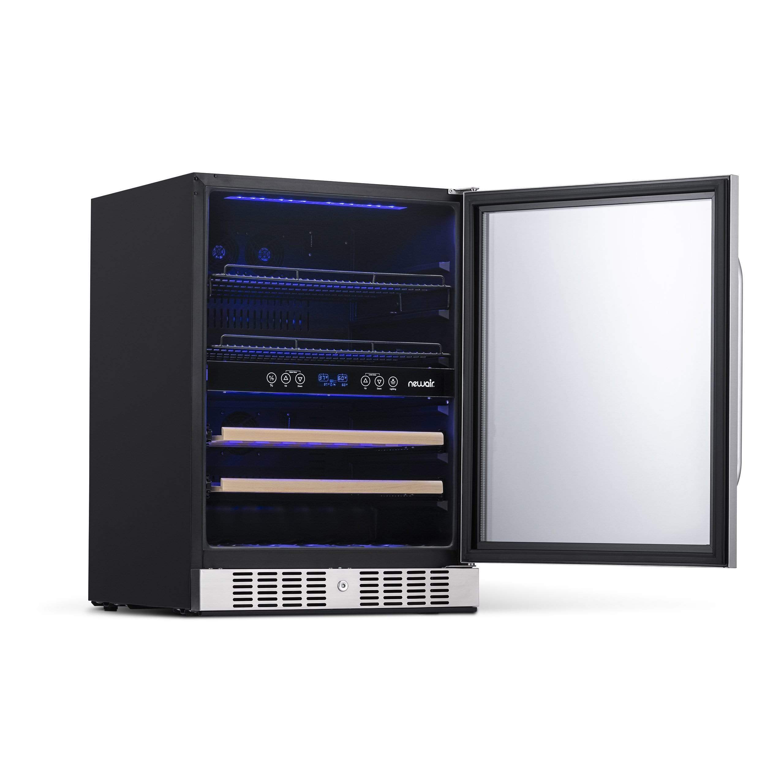 NewAir 24” Wide Built-in 20 Bottle and 70 Cans Dual Zone Wine and Beverage Fridge AWB-400DB