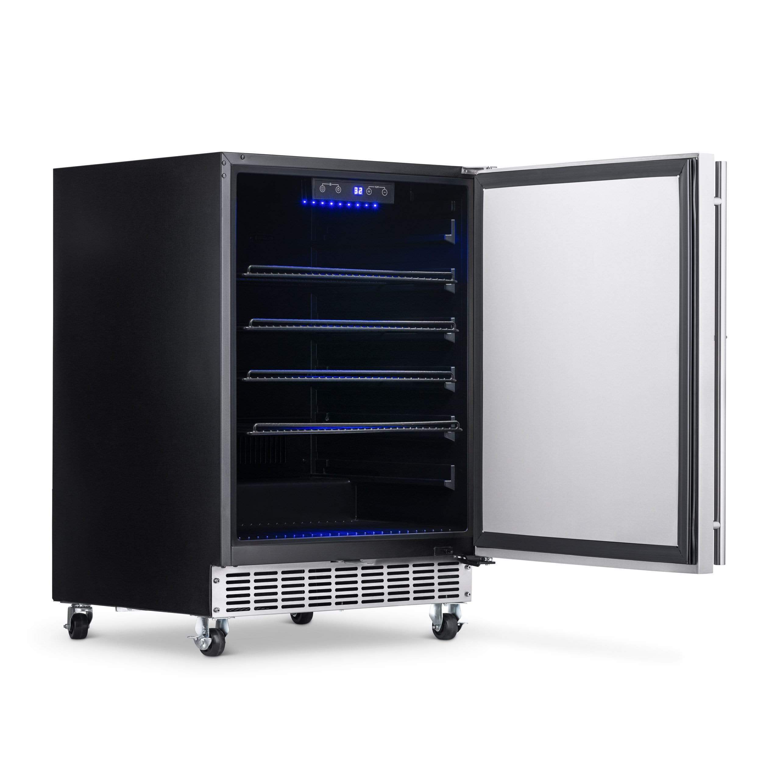 NewAir 24” Wide Built-in 160 Can Outdoor Beverage Fridge NOF160SS00