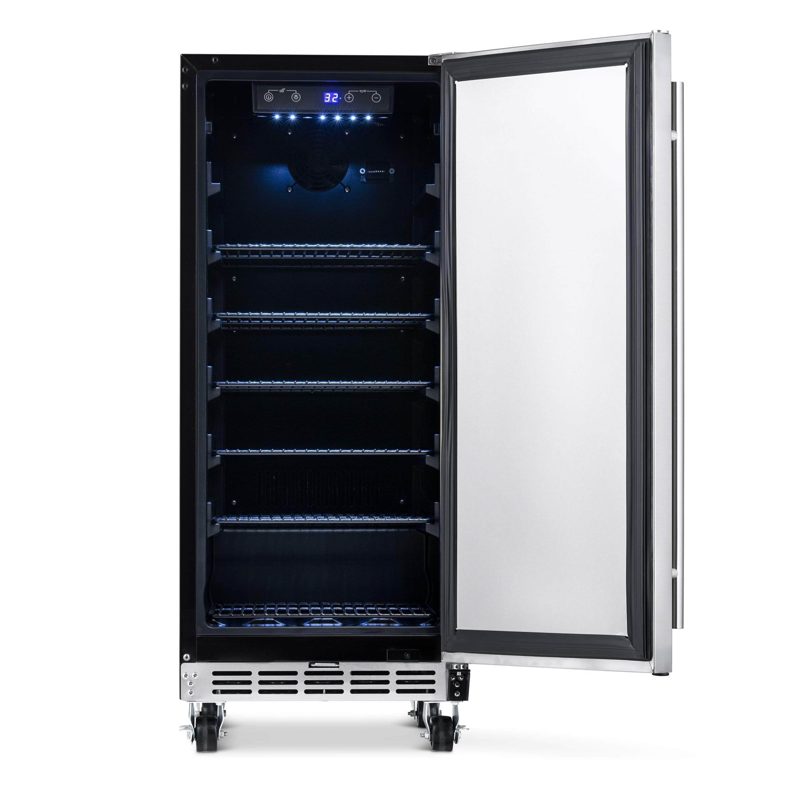 NewAir 15” Wide Built-in 90 Cans Outdoor Beverage Fridge NOF090SS00