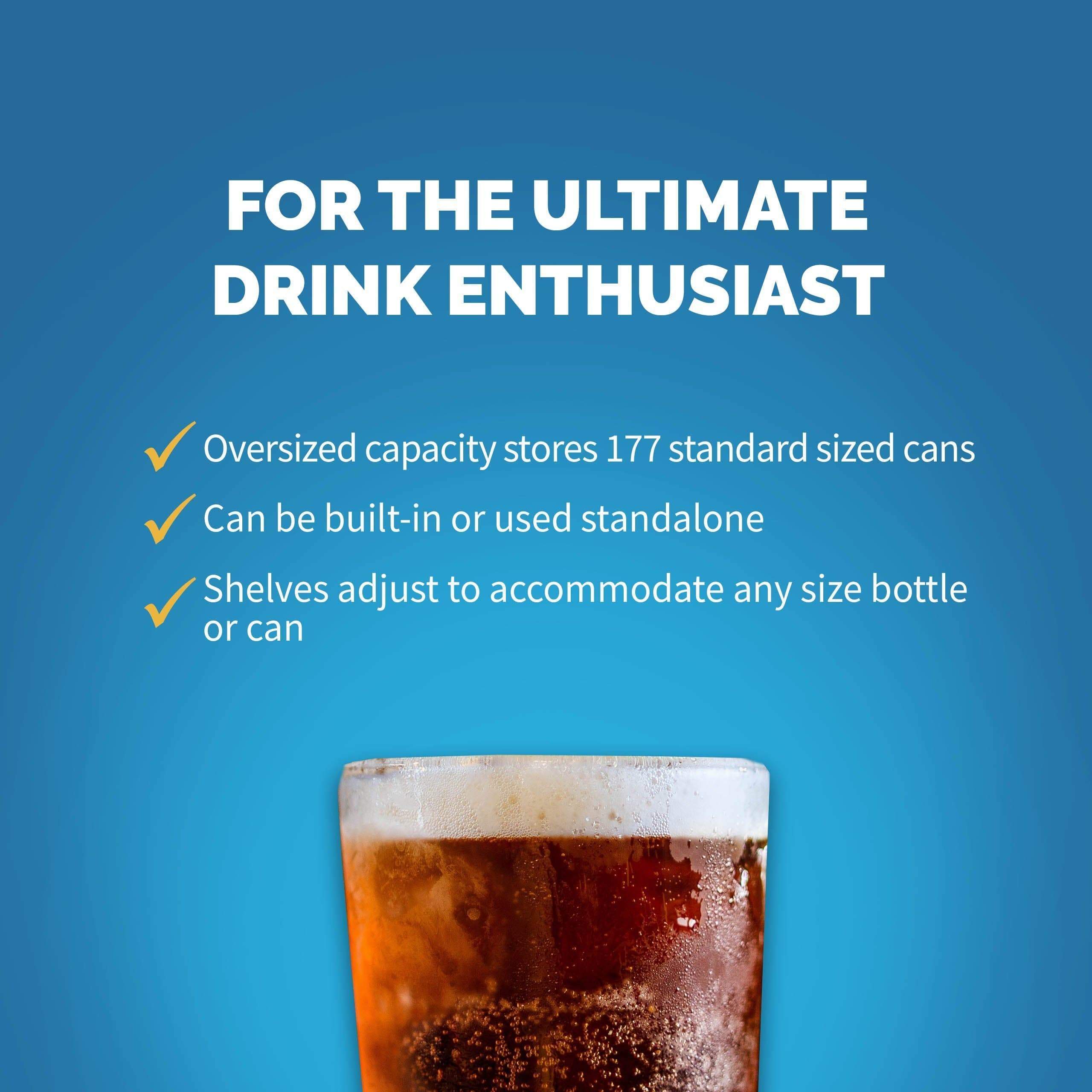 NewAir 24” Wide Built-in Stainless Steel 177 Cans Beverage Fridge ABR-1770