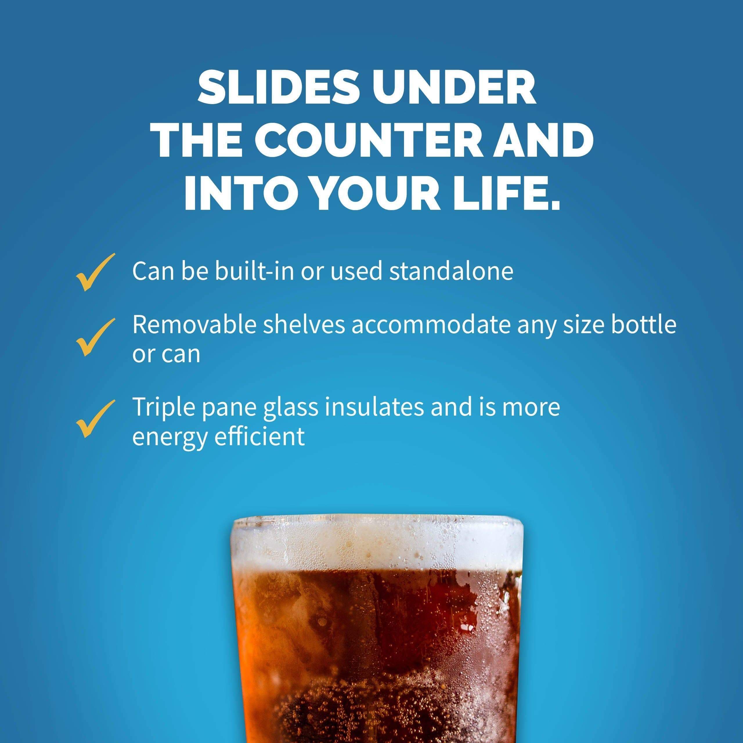 NewAir 15” Wide Built-in Stainless Steel 96 Can Beverage Fridge ABR-960