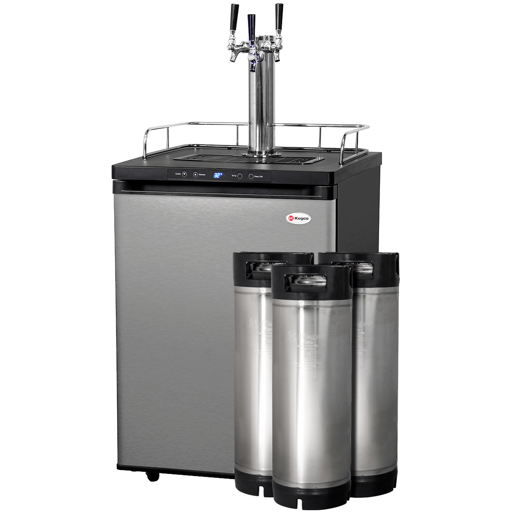 Kegco 24" Wide Homebrew Stainless Steel Triple Tap Digital Kegerator HBK309S-3K