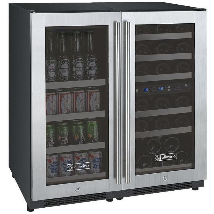Allavino 30" Wide FlexCount Triple Zone Stainless Steel Built-In Beverage Center 3Z-VSWB15-3S20
