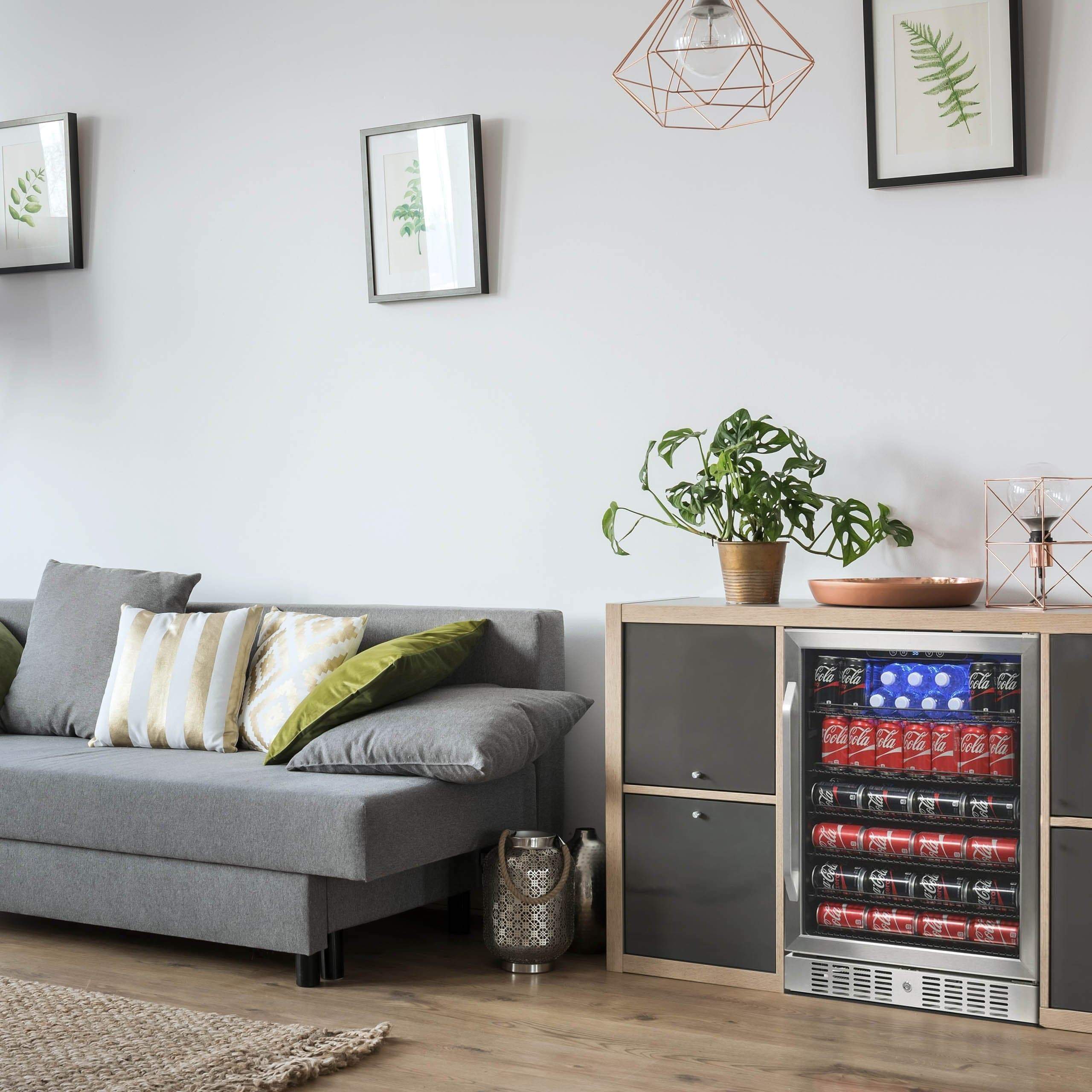 NewAir 24” Wide Built-in Stainless Steel 177 Cans Beverage Fridge ABR-1770