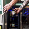 Image of NewAir 24” Wide Built-in 18 Bottle and 58 Cans Dual Zone Wine and Beverage Fridge AWB-360DB