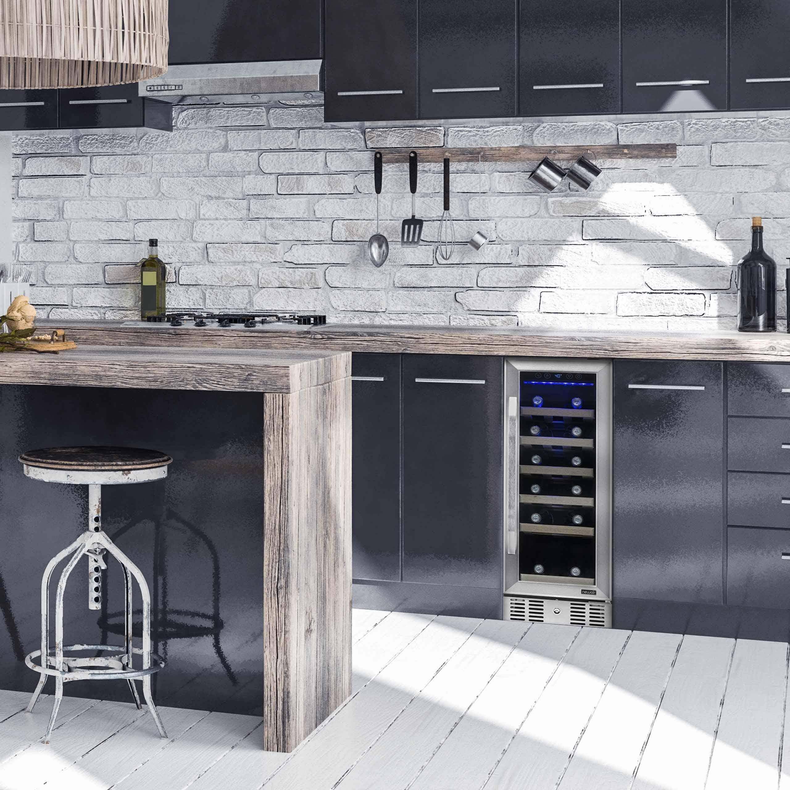 NewAir 12" Wide 19 Bottle Dual Zone Wine Refrigerator AWR-190SB