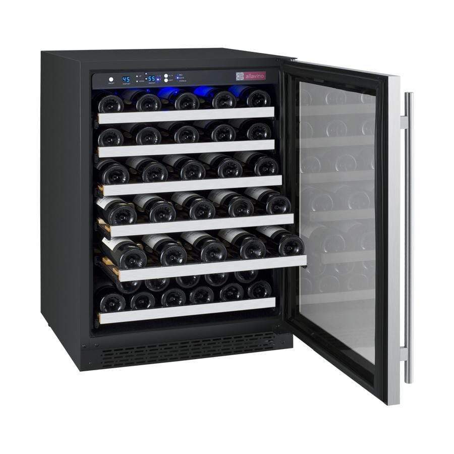 Allavino 24" Wide FlexCount II Tru-Vino 56 Bottle Single Zone Wine Refrigerator VSWR56-1SR20