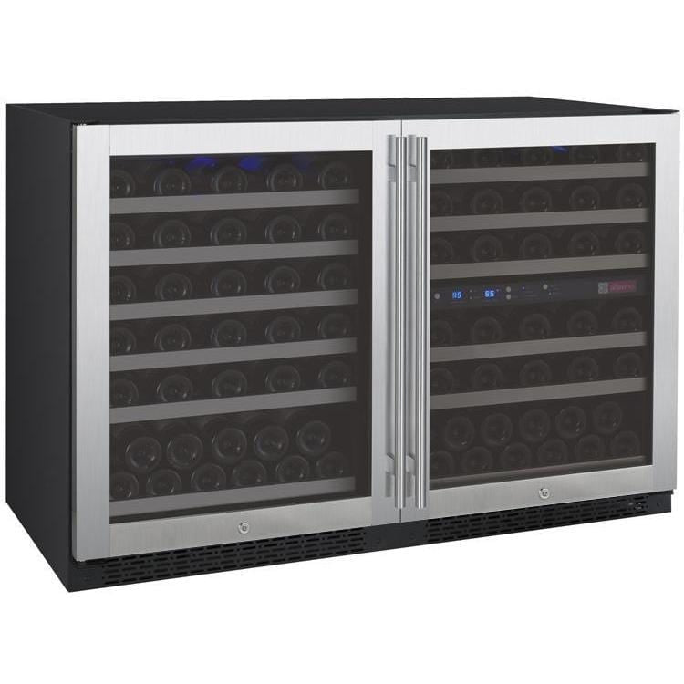 Allavino - 47" Wide FlexCount II Tru-Vino 112 Bottle Three Zone Stainless Steel Side-by-Side Wine Refrigerator 3Z-VSWR5656-S20