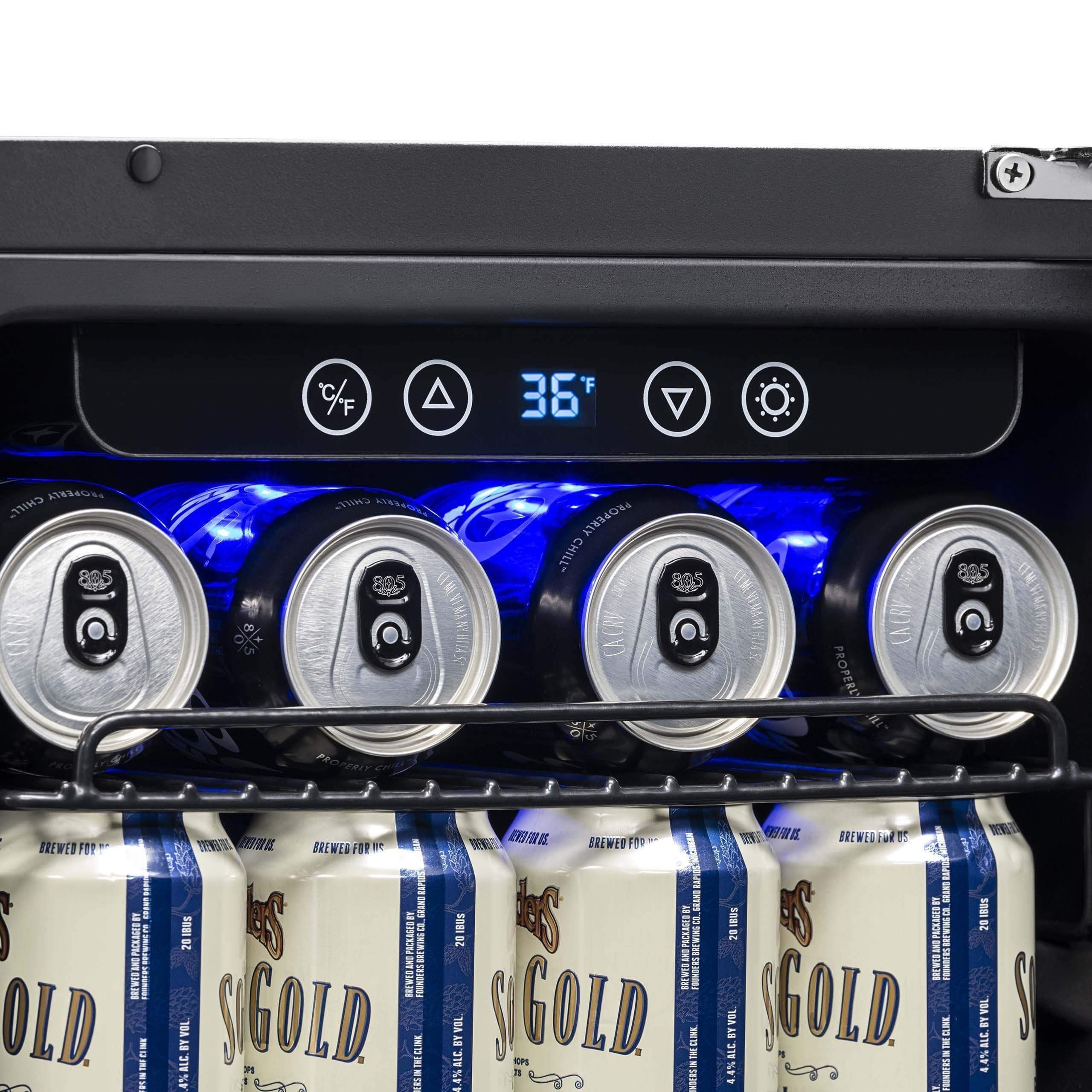 NewAir 15” Wide Built-in Stainless Steel 96 Can Beverage Fridge NBC096BS00