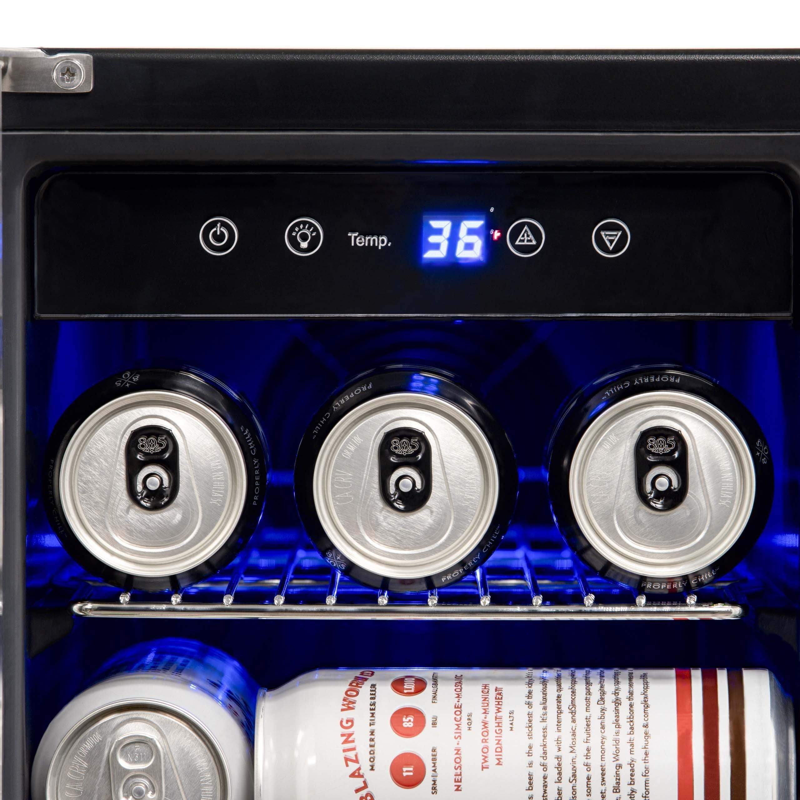 NewAir 24” Wide Built-in 18 Bottle and 58 Cans Dual Zone Wine and Beverage Fridge AWB-360DB