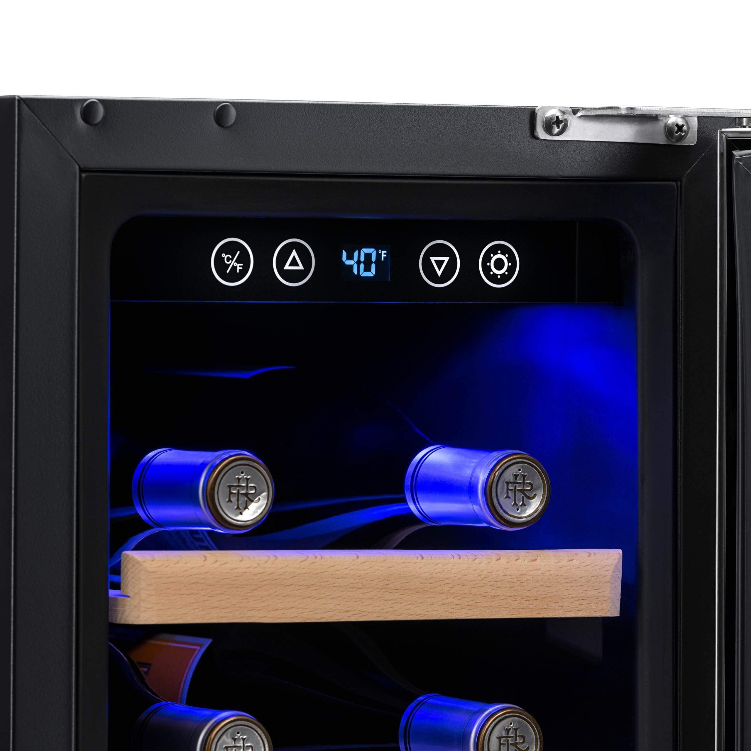 NewAir 12" Wide 19 Bottle Dual Zone Wine Refrigerator AWR-190SB