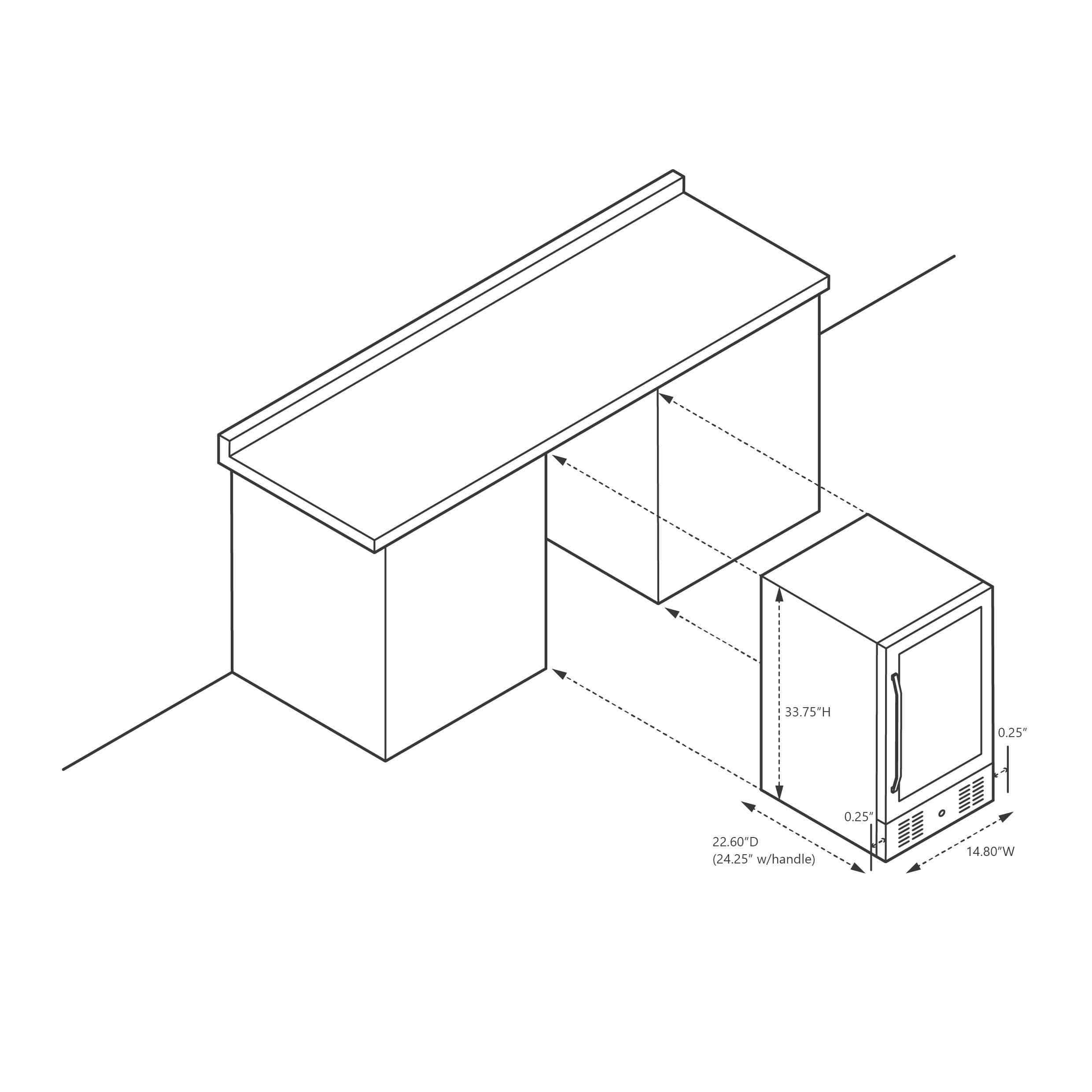 NewAir 15” Wide Built-in Stainless Steel 96 Can Beverage Fridge ABR-960
