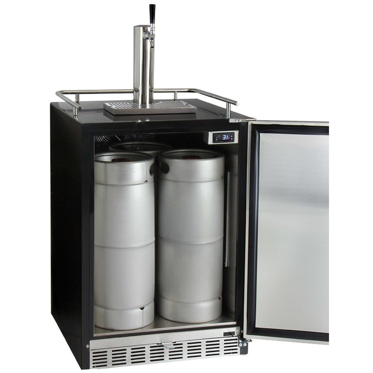 Kegco 24" Wide Stainless Steel Built-In Single Tap  Kegerator HK38BSU-L-1