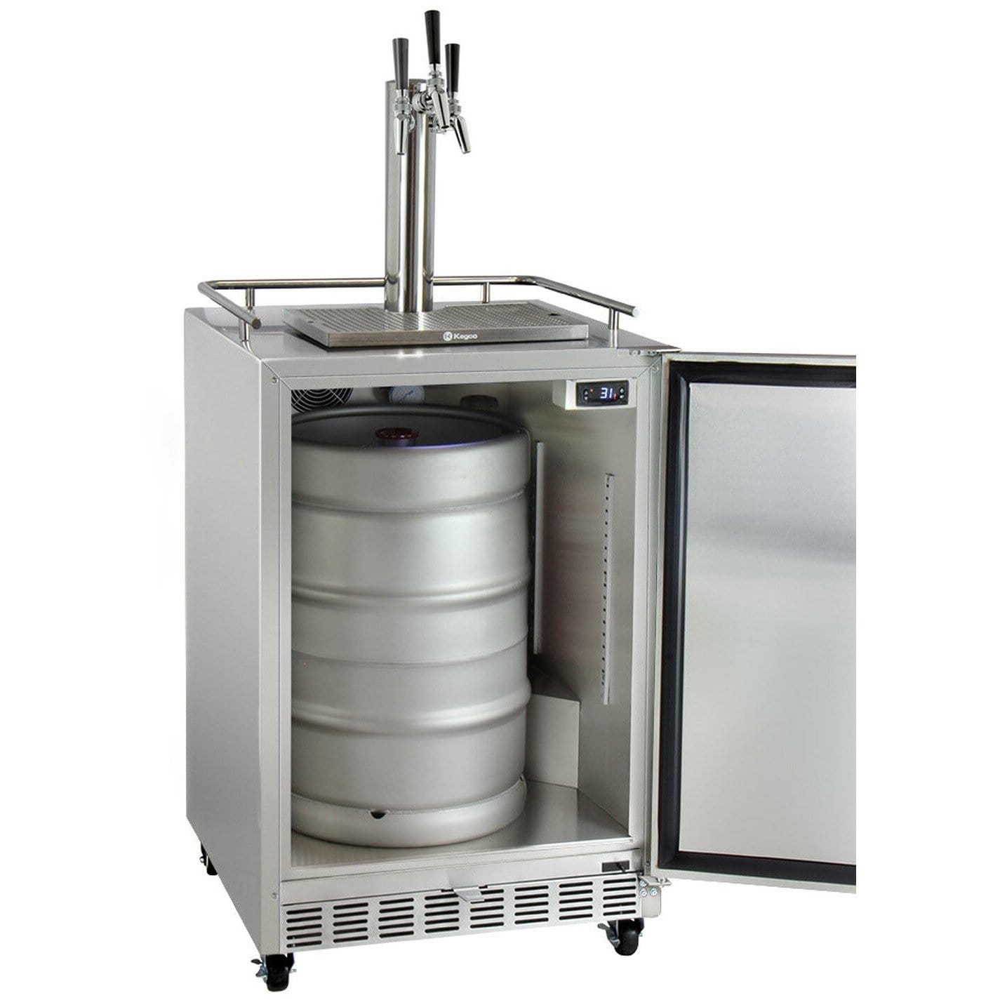 Kegco 24" Wide Stainless Steel Triple Tap Commercial Kegerator HK38SSC-3