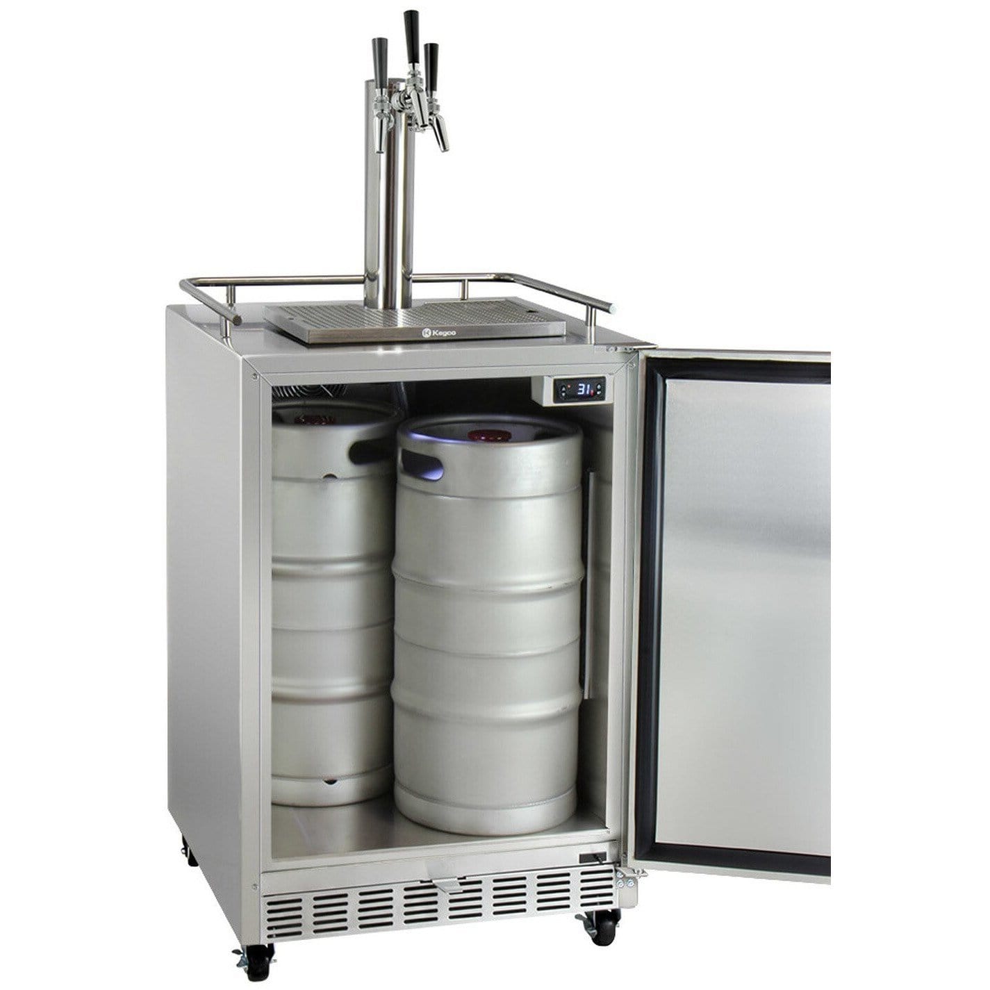 Kegco 24" Wide Stainless Steel Triple Tap Commercial Kegerator HK38SSC-3