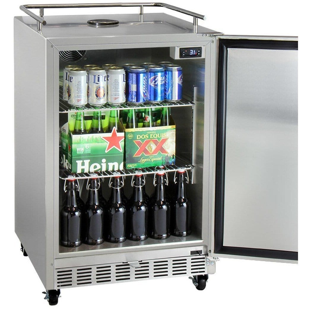 Kegco 24" Wide Stainless Steel Triple Tap Commercial Kegerator HK38SSC-3