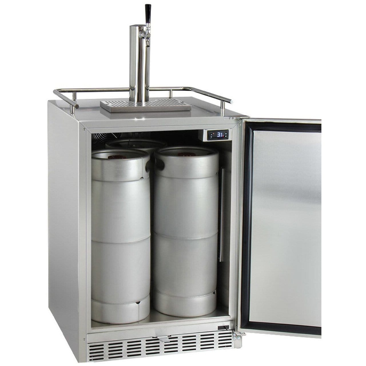Kegco 24" Wide Stainless Steel Outdoor Built-In Single Tap Kegerator HK38SSU-1
