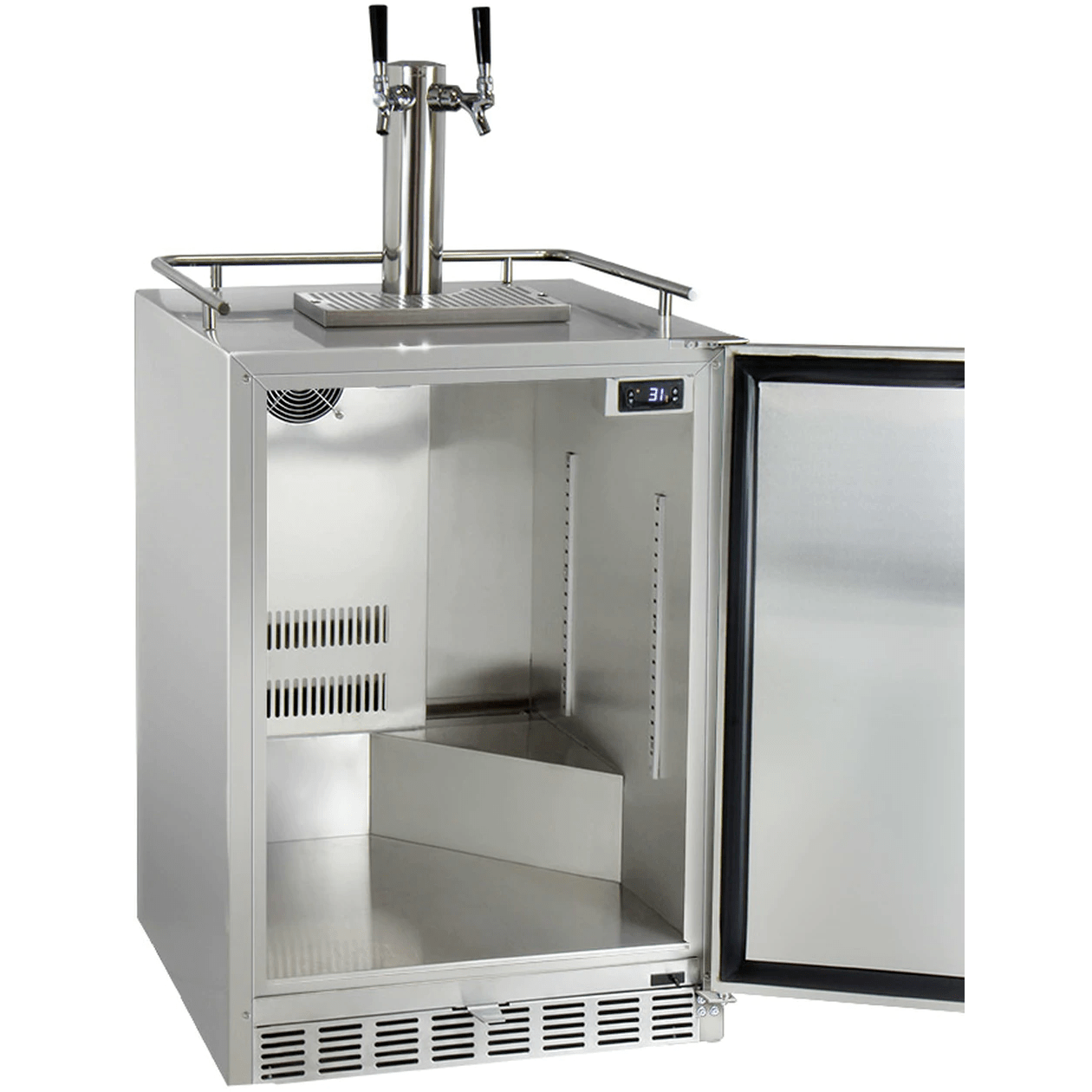 Kegco 24" Wide Stainless Steel Outdoor Built-In Dual Tap Kegerator HK38SSU-2