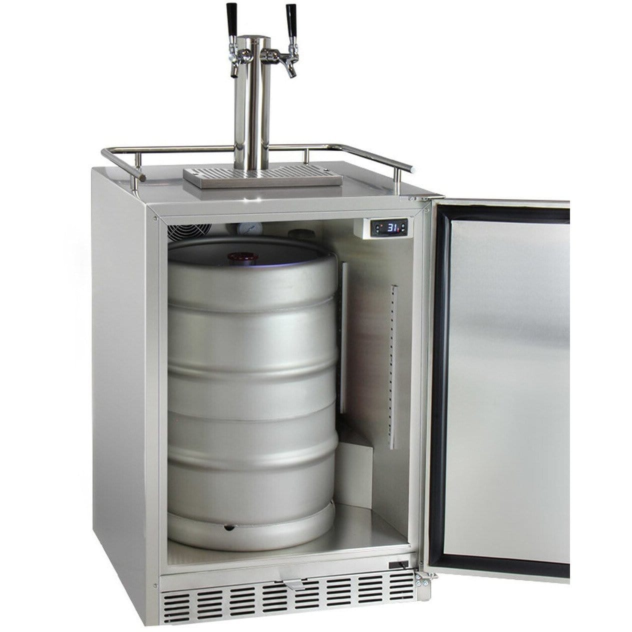 Kegco 24" Wide Stainless Steel Outdoor Built-In Dual Tap Kegerator HK38SSU-2
