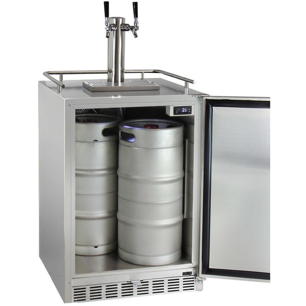 Kegco 24" Wide Stainless Steel Outdoor Built-In Dual Tap Kegerator HK38SSU-2