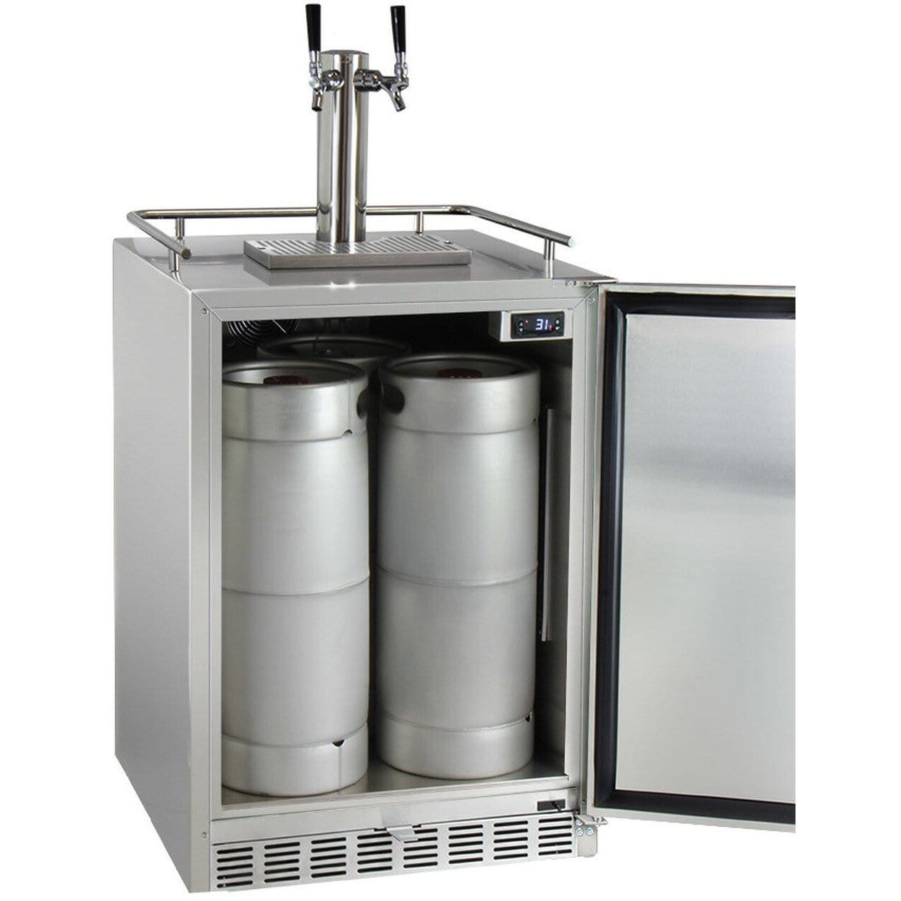 Kegco 24" Wide Stainless Steel Outdoor Built-In Dual Tap Kegerator HK38SSU-2