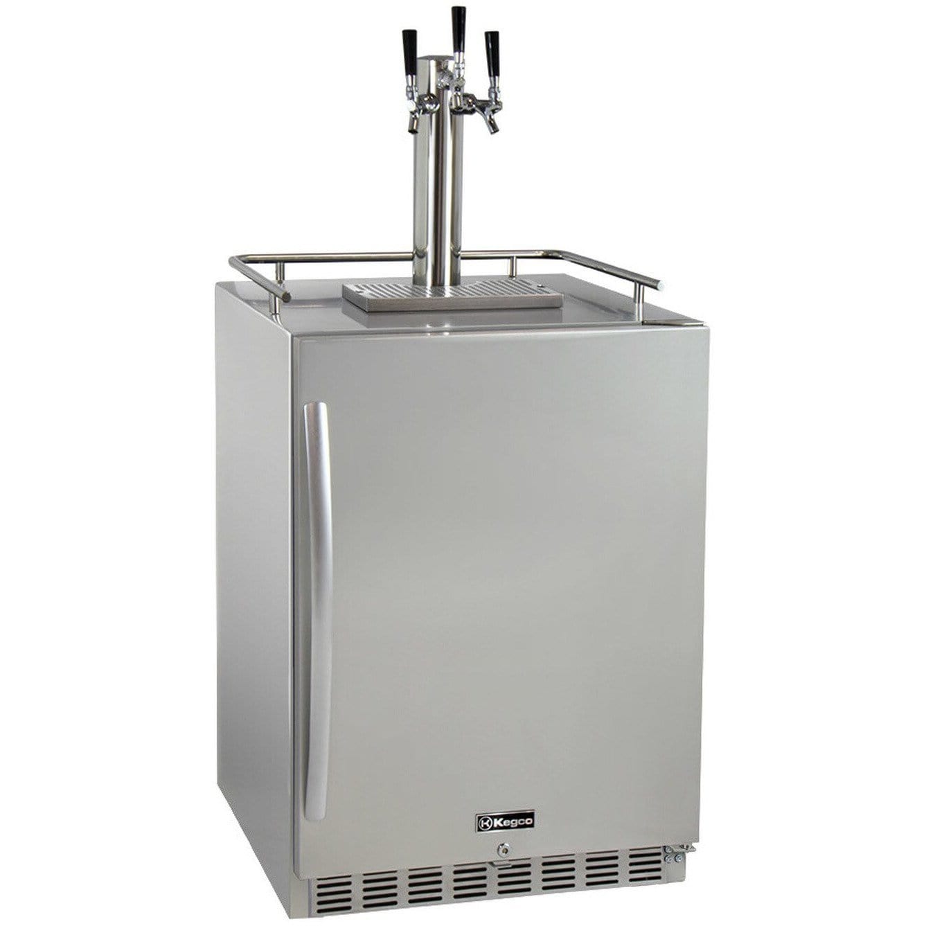 Kegco 24" Wide Stainless Steel Outdoor Built-In Triple Tap Kegerator HK38SSU-3