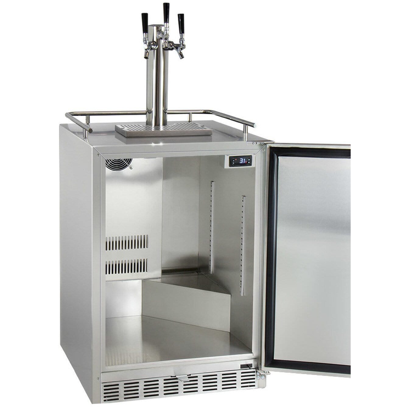 Kegco 24" Wide Stainless Steel Outdoor Built-In Triple Tap Kegerator HK38SSU-3