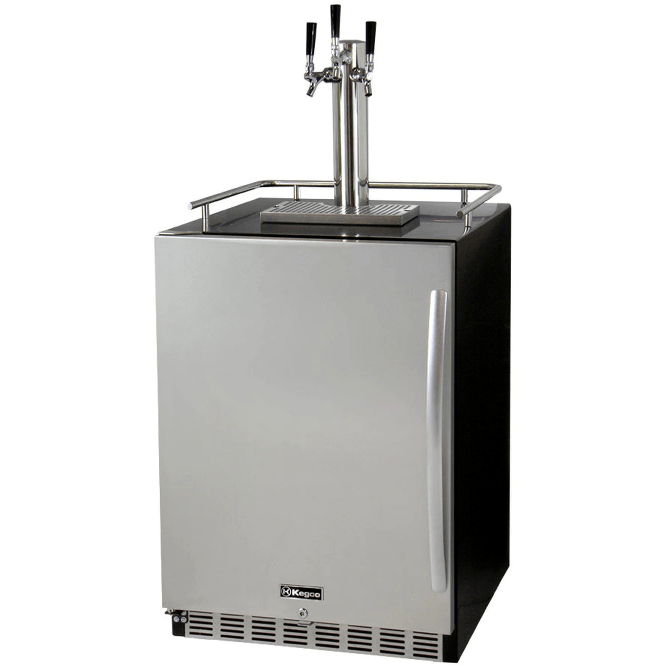 Kegco 24" Wide Stainless Steel Built-In Triple Tap Kegerator HK38BSU-L-3