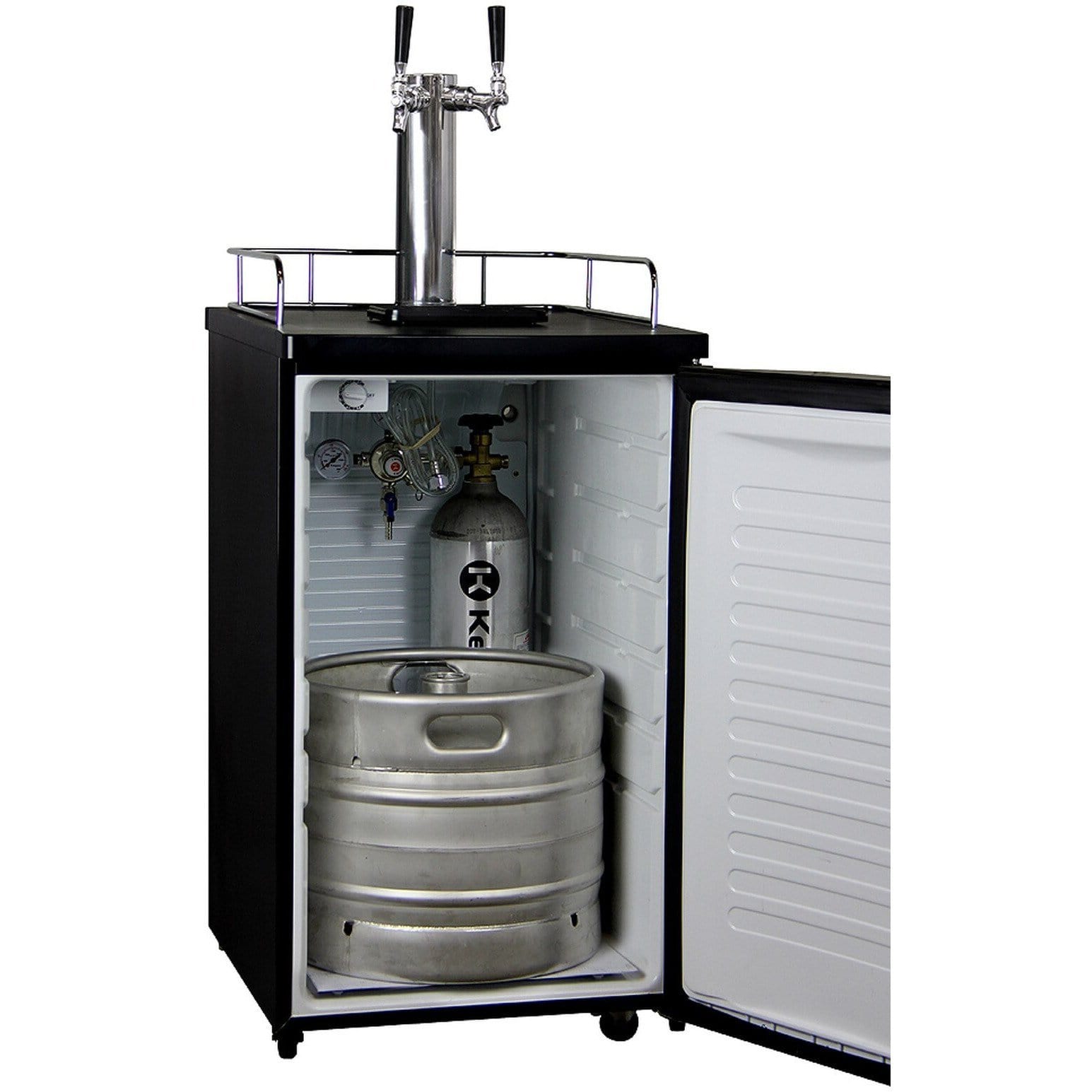 Kegco 20" Wide Stainless Steel Door Built-In Dual Tap Kegerator K199SS-2P