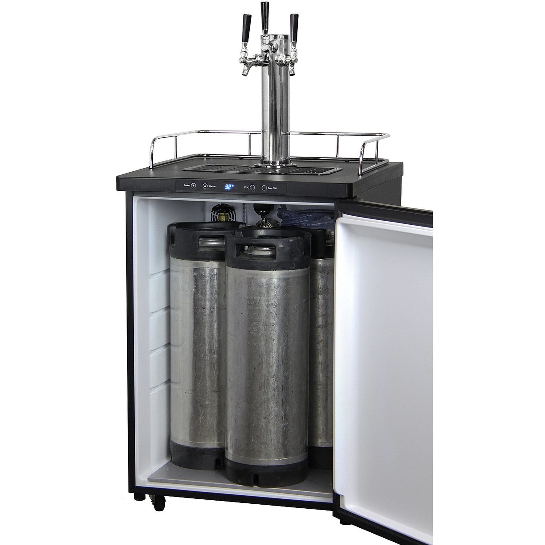 Kegco 24" Wide Kombucha Stainless Steel Triple Tap Kegerator KOM30S-3
