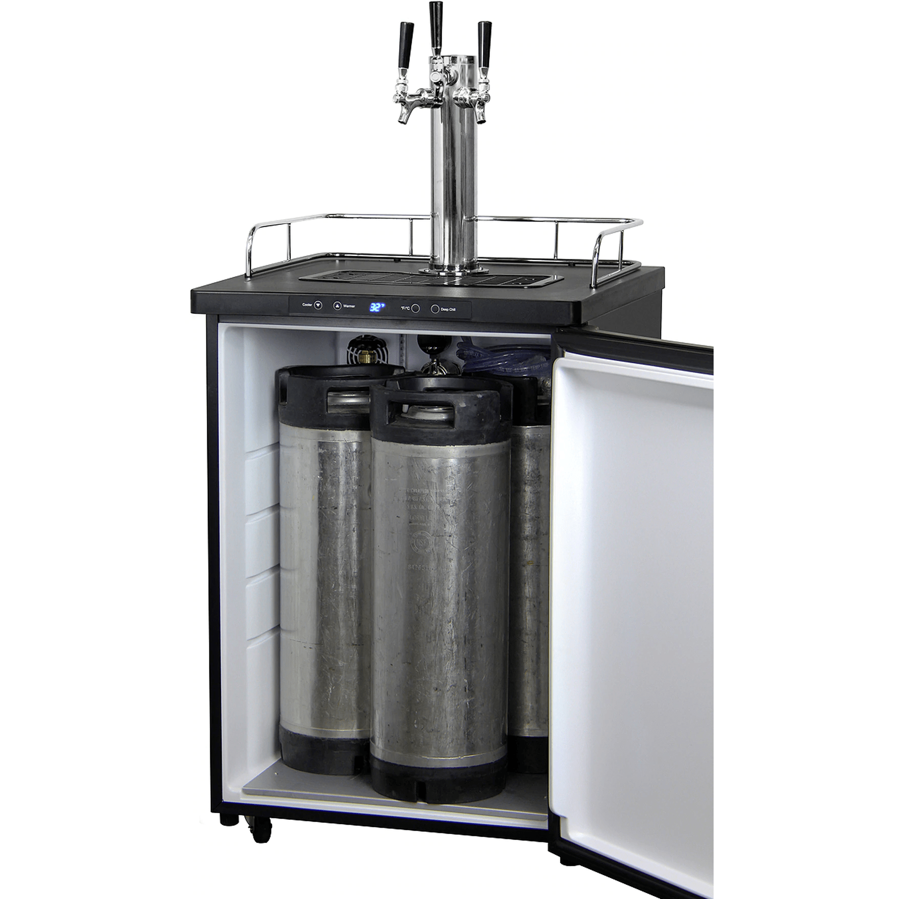 Kegco 24" Wide Kombucha Stainless Steel Triple Tap Digital Kegerator KOM30X-3