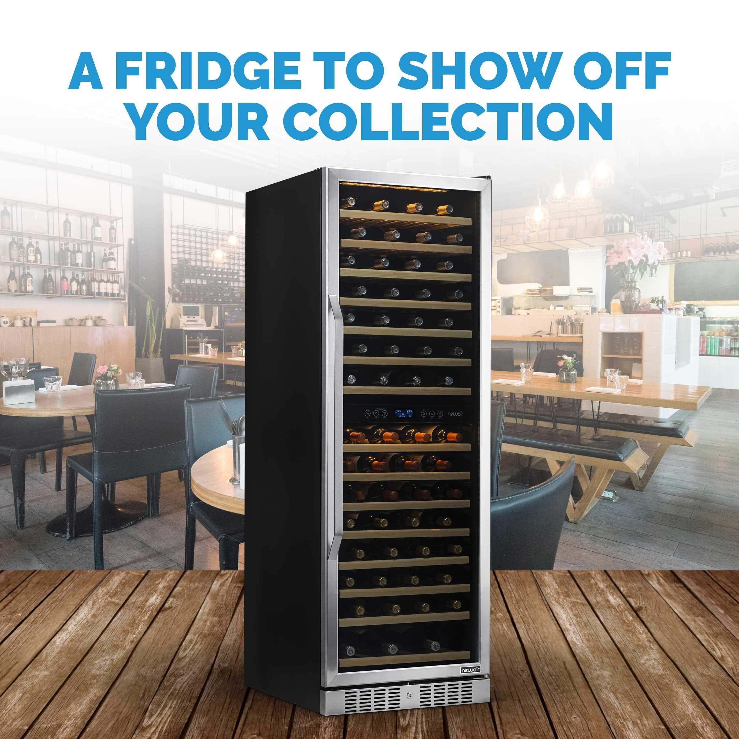 NewAir 27” Wide Built-in 160 Bottle Dual Zone Wine Refrigerator AWR-1600DB