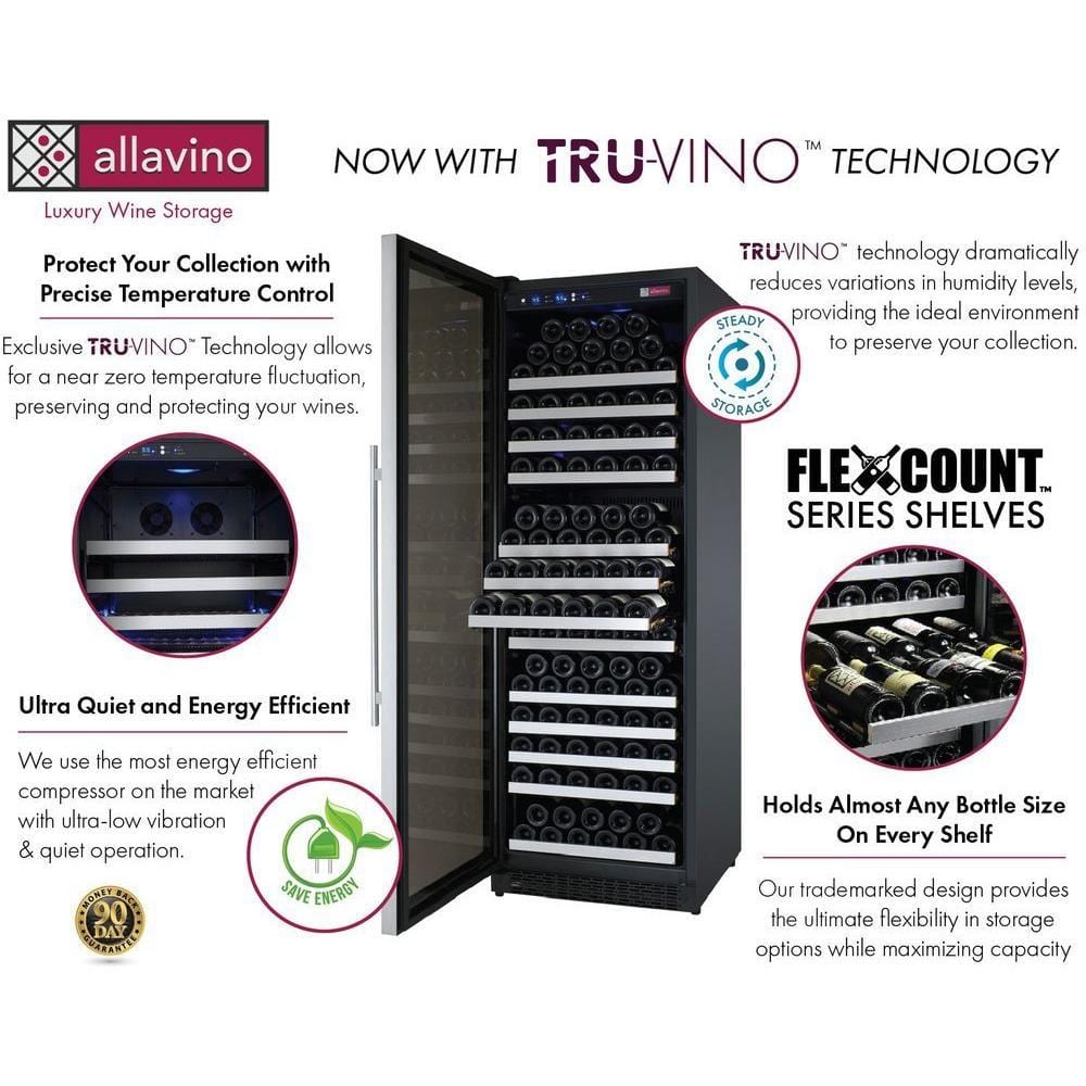 Allavino 24" Wide FlexCount II Tru-Vino 177 Bottle Single Zone Wine Refrigerator VSWR177-1SL20