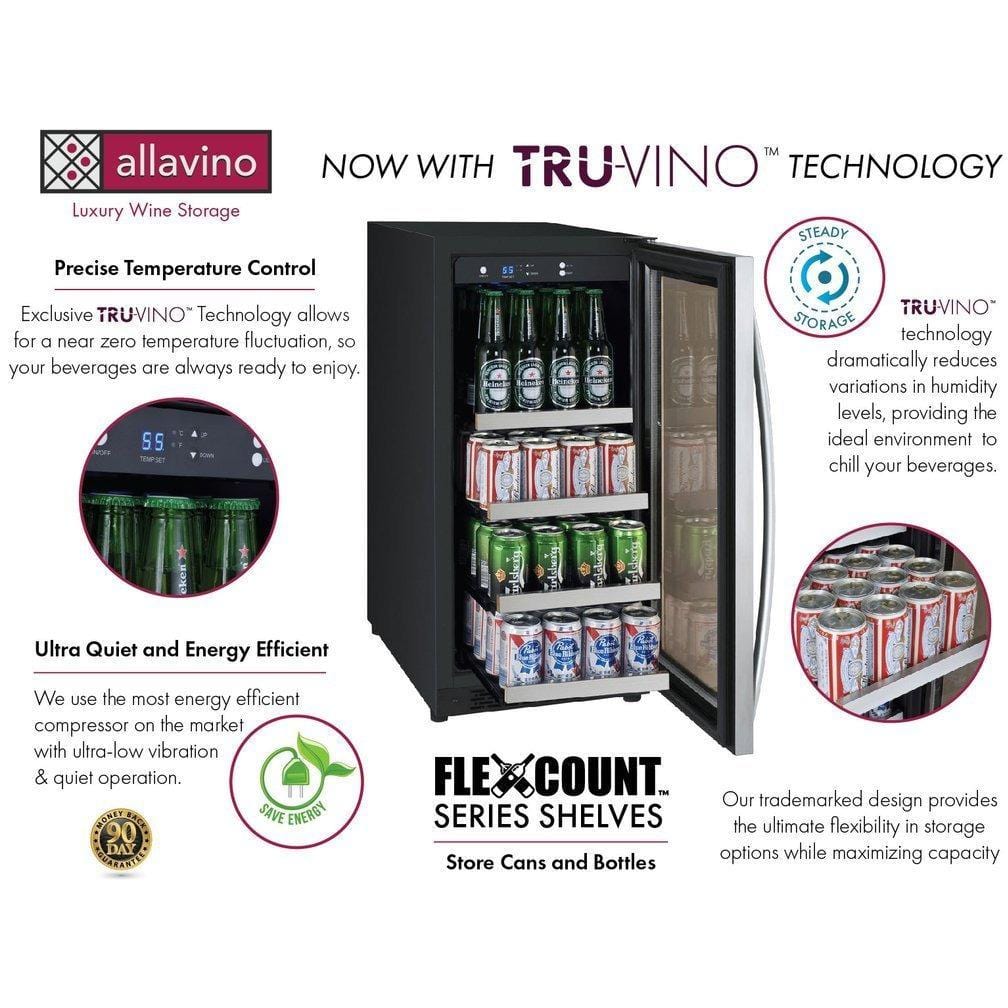 Allavino 15" Wide FlexCount II Tru-Vino Built-in Beverage Center VSBC15-SL20