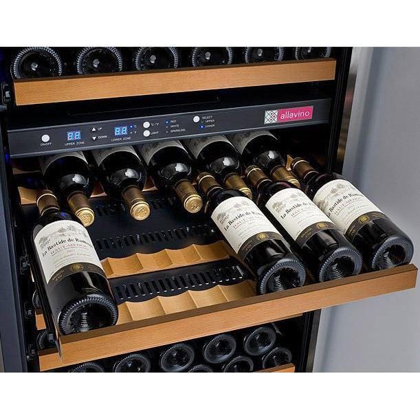 Allavino 24" Wide FlexCount II Tru-Vino 172 Bottle Dual Zone Wine Refrigerator VSWR172-2BR20