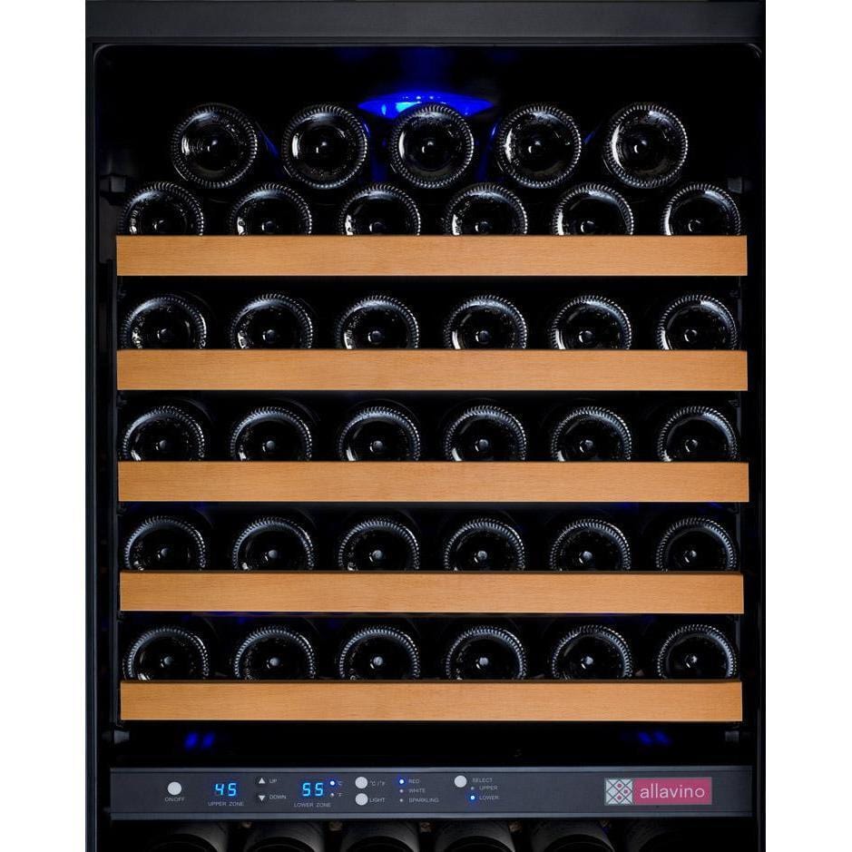Allavino 24" Wide FlexCount II Tru-Vino 172 Bottle Dual Zone Wine Refrigerator VSWR172-2BR20