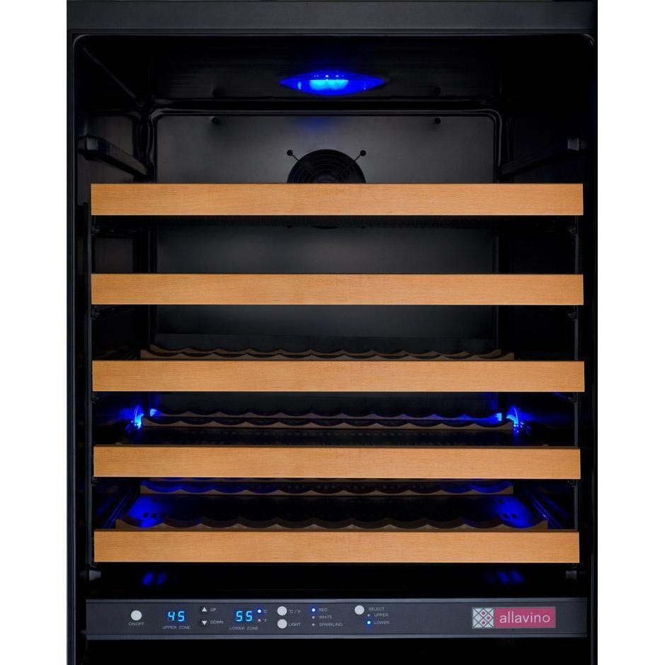 Allavino 24" Wide FlexCount II Tru-Vino 172 Bottle Dual Zone Wine Refrigerator VSWR172-2BL20