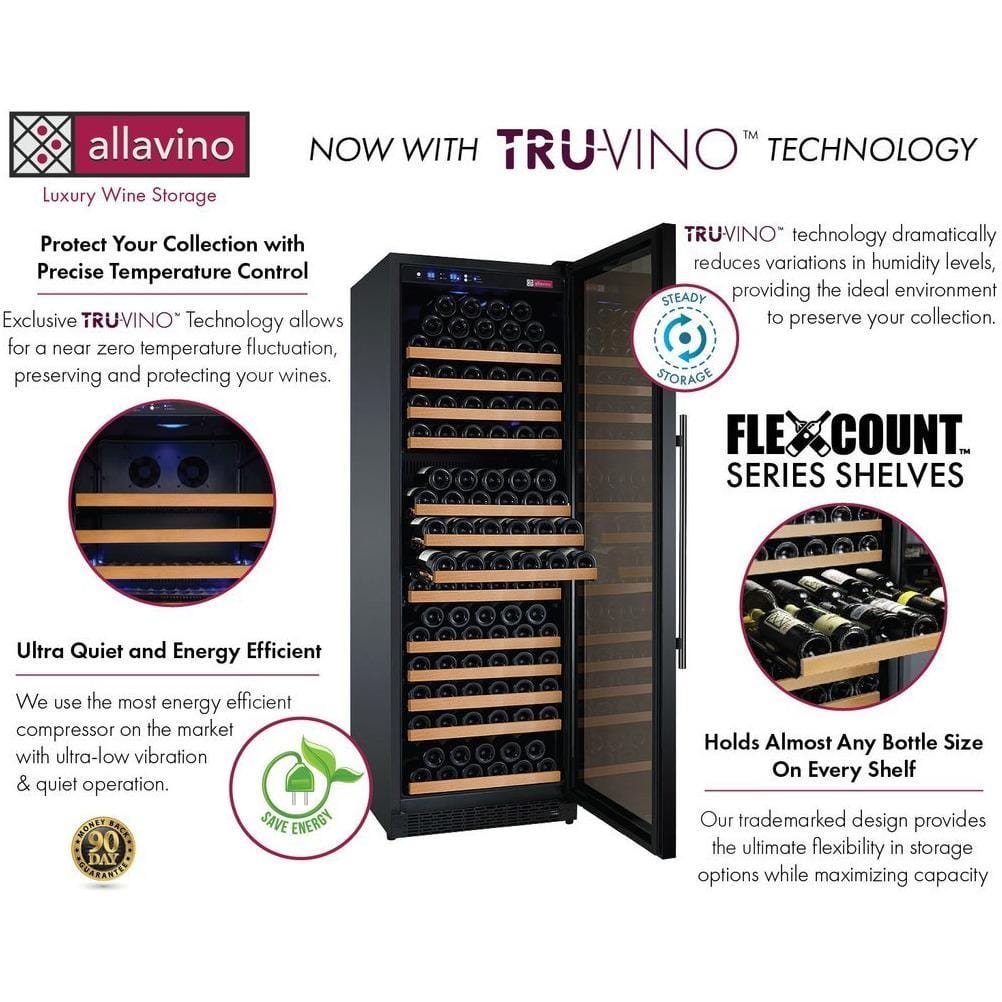 Allavino 24" Wide FlexCount II Tru-Vino 177 Bottle Single Zone Wine Refrigerator VSWR177-1BR20