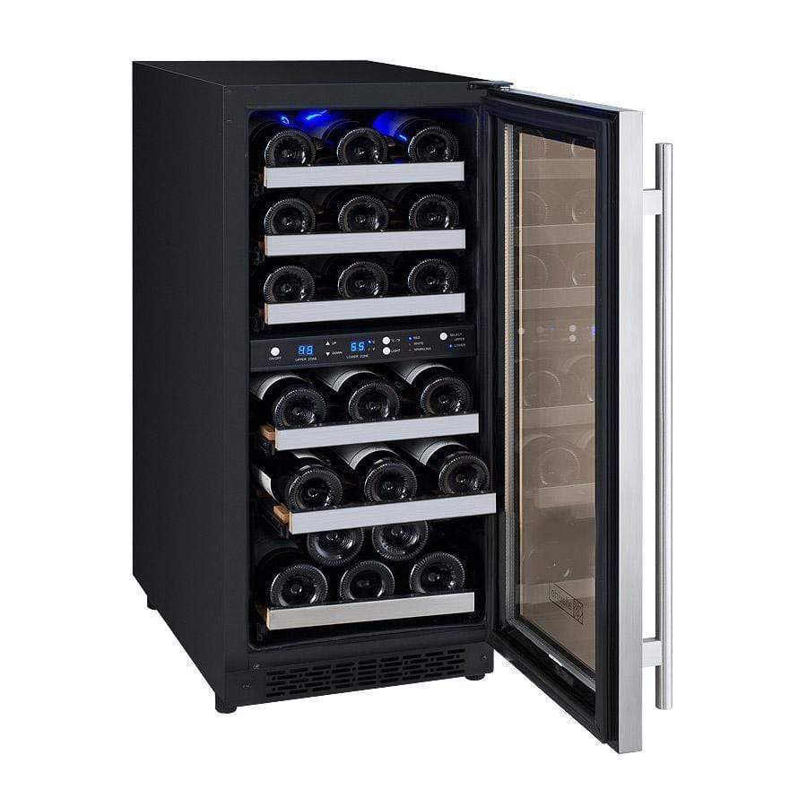 Allavino 15" Wide FlexCount II Tru-Vino 30 Bottle Dual Zone Wine Refrigerator VSWR30-2SR20
