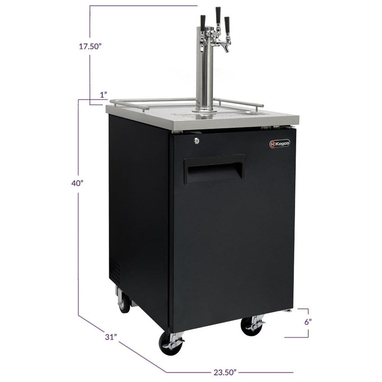 Kegco 24" Wide Homebrew Triple Tap Commercial Kegerator HBK1XB-3K