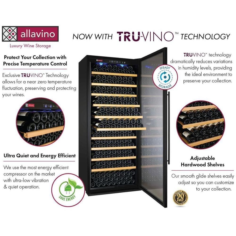 Allavino 32" Wide Vite II Tru-Vino 305 Bottle Single Zone Wine Refrigerator YHWR305-1BR20