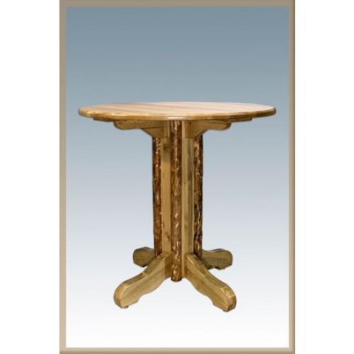 Montana Woodworks Glacier Country Log Pedestal Pub Table MWGCPTT