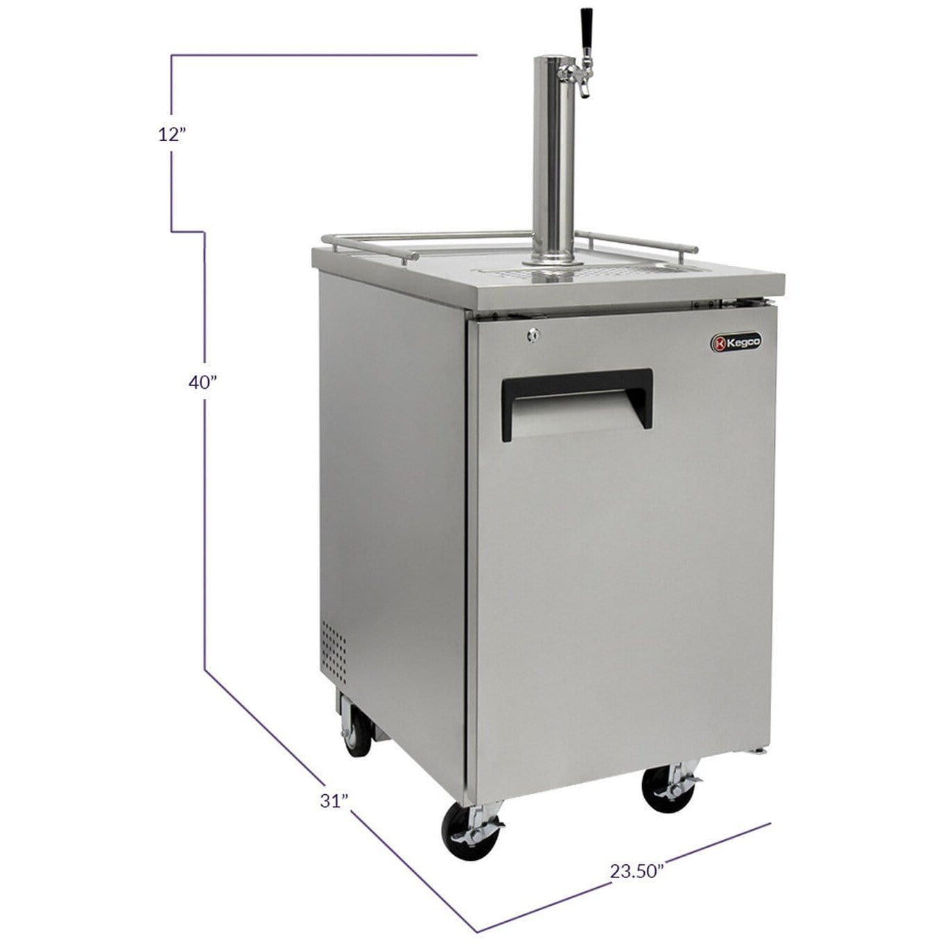 Kegco 24" Wide Homebrew Stainless Steel Single Tap Commercial Kegerator HBK1XS-1