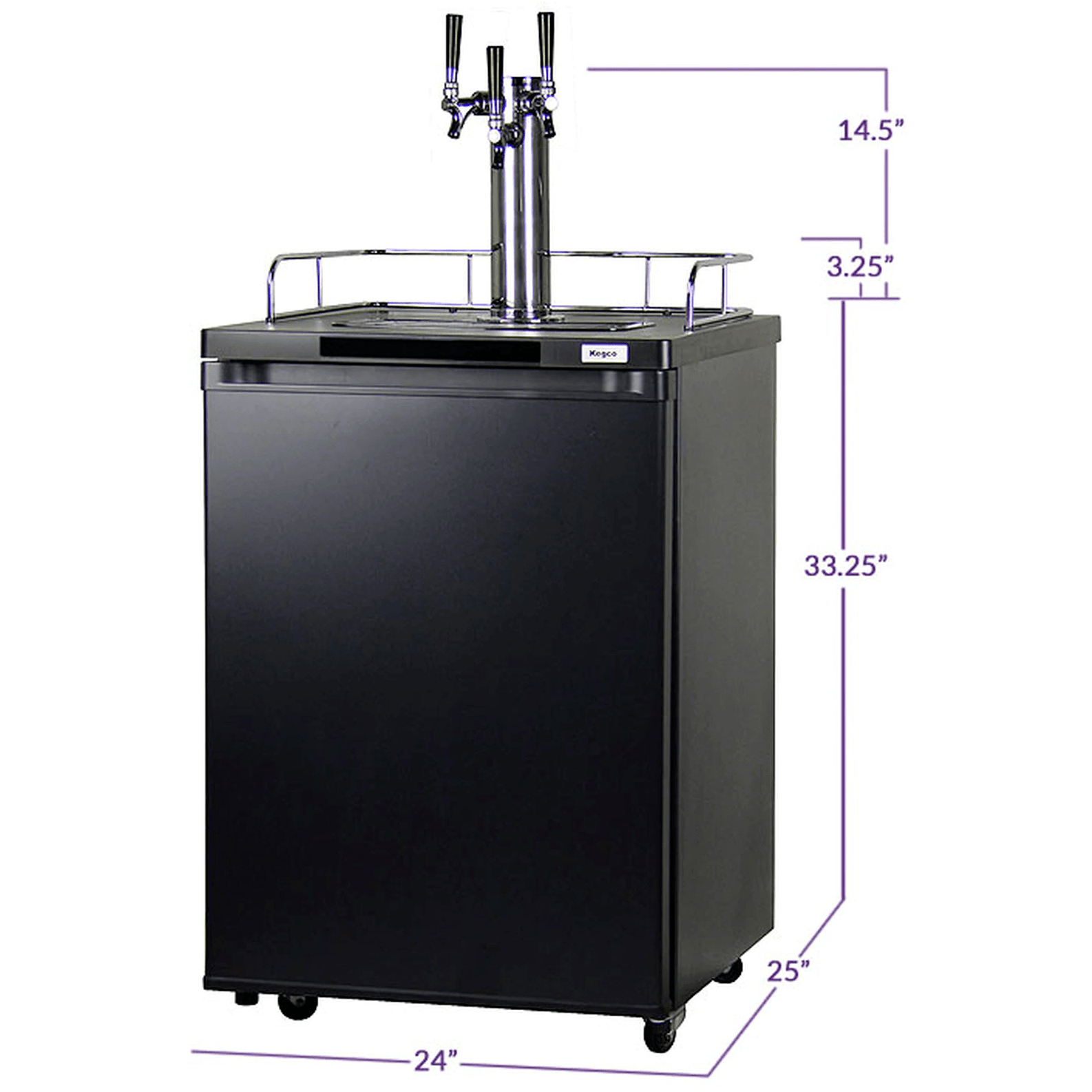 Kegco 24" Wide Homebrew Triple Tap Kegerator HBK209B-3K