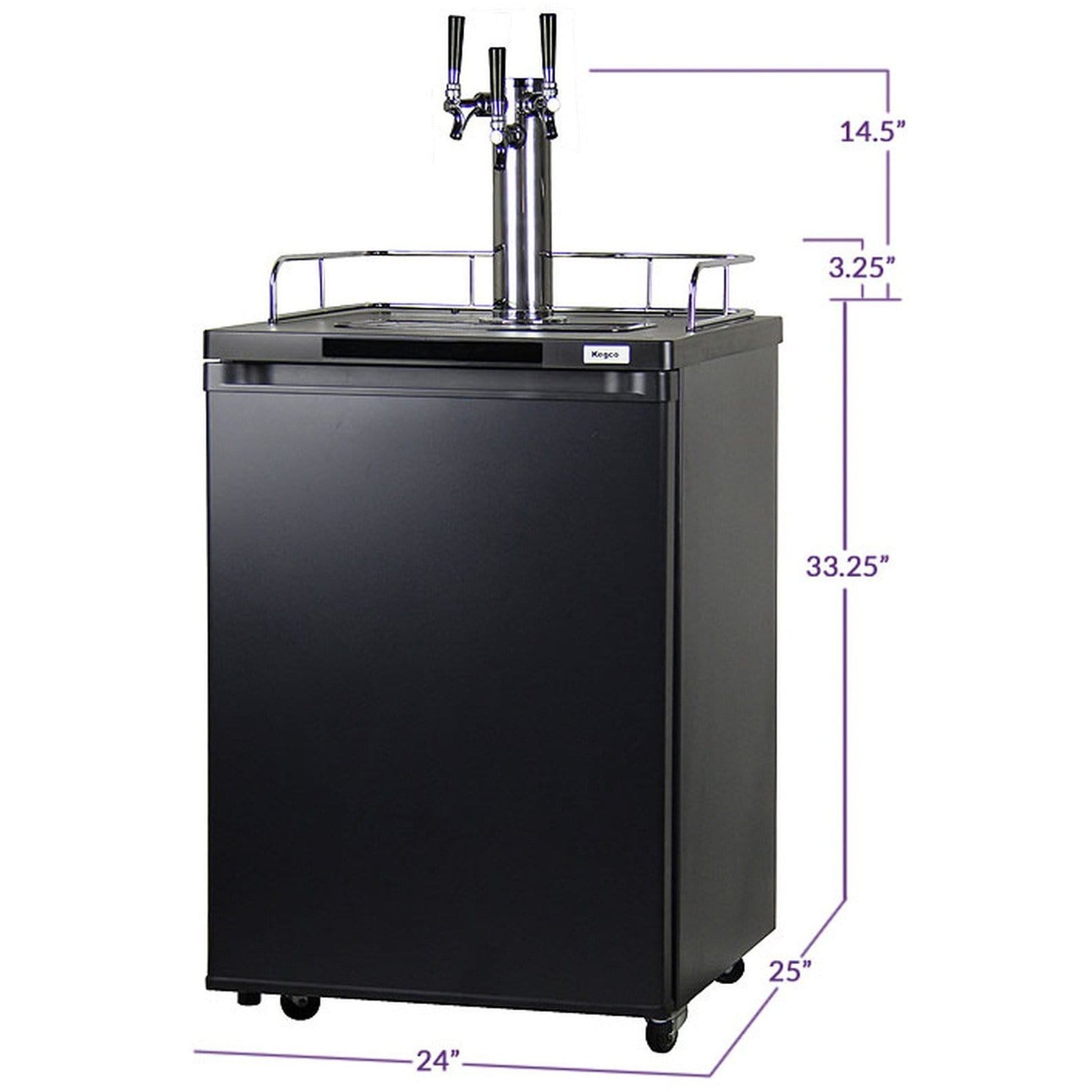 Kegco 24" Wide Homebrew Triple Tap Kegerator HBK209B-3