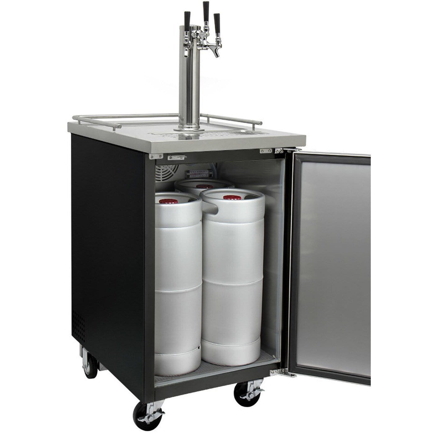 Kegco 24" Wide Kombucha Triple Tap Commercial Kegerator KOMC1B-3