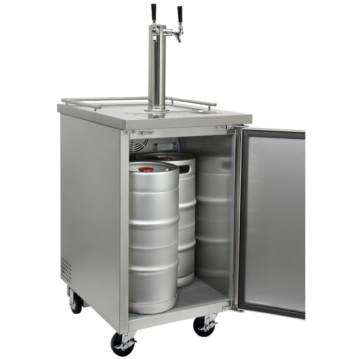 Kegco 24" Wide Kombucha Stainless Steel Dual Tap Commercial Kegerator KOMC1S-2