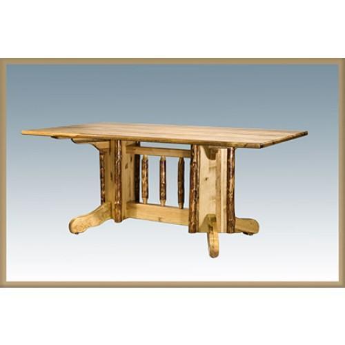 Montana Woodworks Glacier Country Log Double Pedestal Table MWGCDPTN