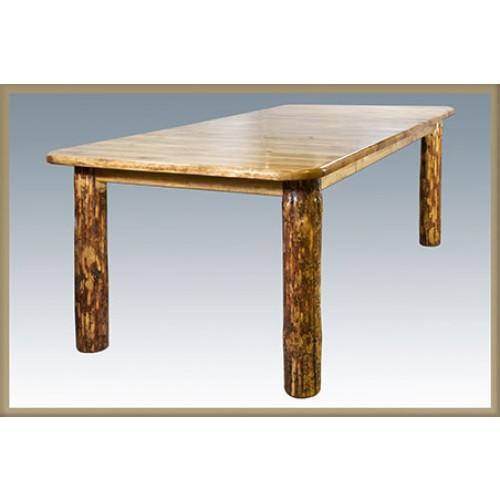 Montana Woodworks Glacier Country Log 4 Post w Leaves Dining Table MWGCDT4PL