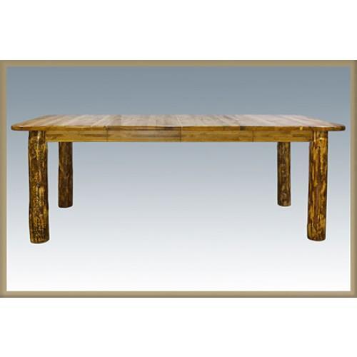Montana Woodworks Glacier Country Log 4 Post w Leaves Dining Table MWGCDT4PL